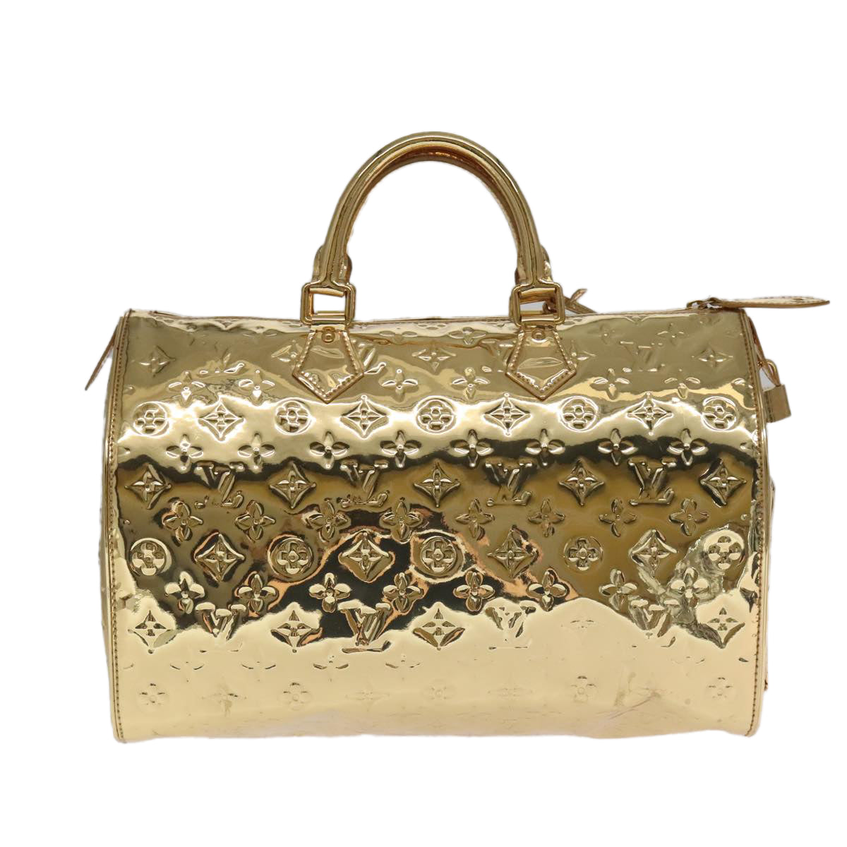 LOUIS VUITTON Monogram Miroir Speedy 35 Hand Bag Gold M95785 LV Auth 106299SM