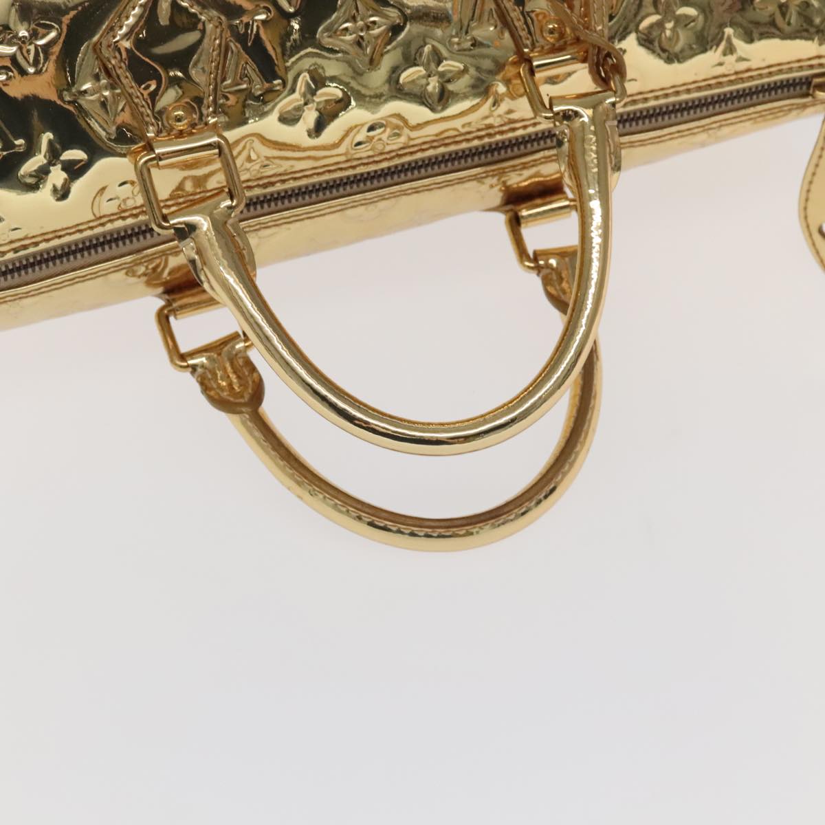 LOUIS VUITTON Monogram Miroir Speedy 35 Hand Bag Gold M95785 LV Auth 106299SM