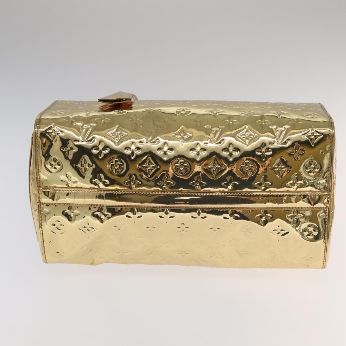 LOUIS VUITTON Monogram Miroir Speedy 35 Hand Bag Gold M95785 LV Auth 106299SM