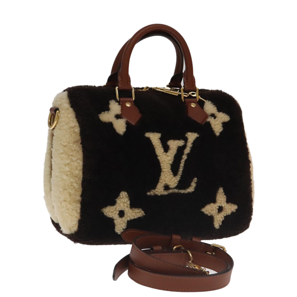 LOUIS VUITTON Monogram Teddy Speedy Bandouliere 25 Bag 2way M55422 Auth 106300SM