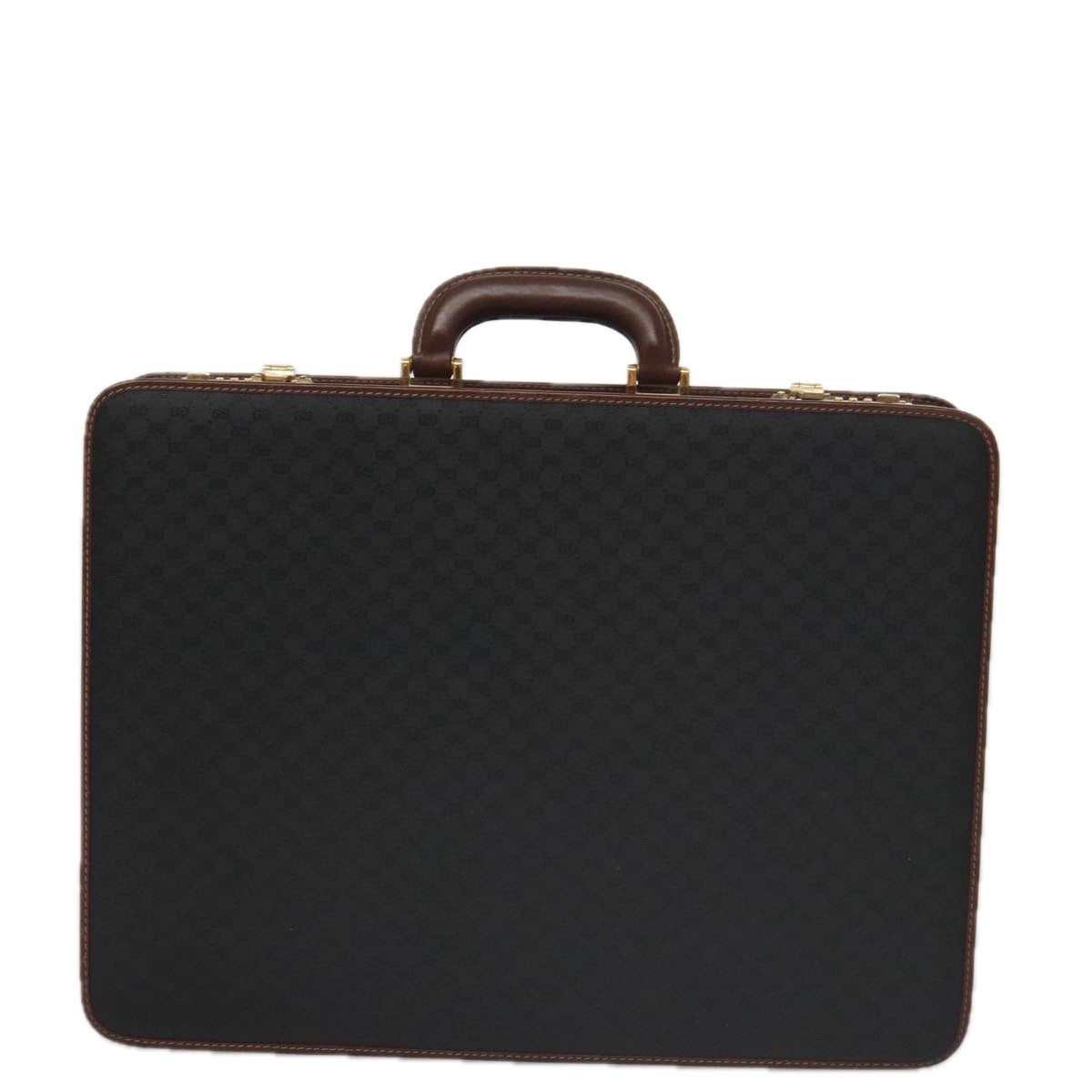 GUCCI Micro GG Canvas Trunk Black Gold Auth 106302