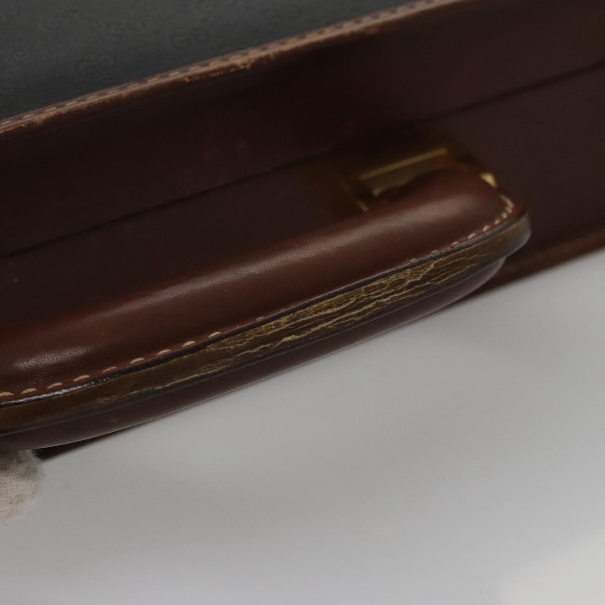 GUCCI Micro GG Canvas Trunk Black Gold Auth 106302
