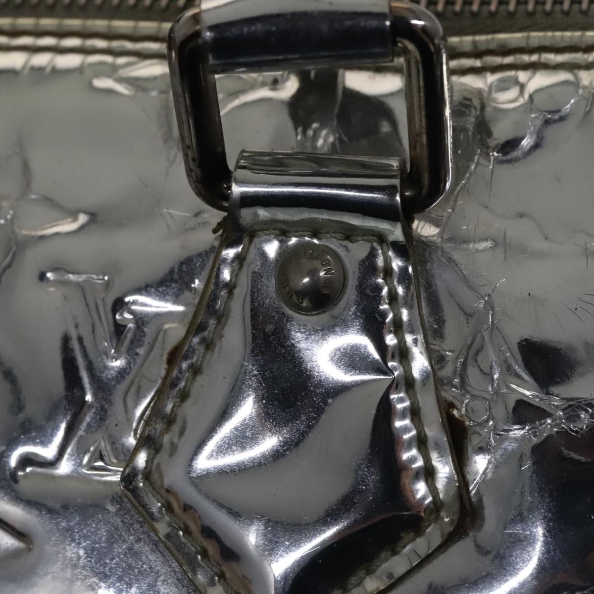 LOUIS VUITTON Monogram Miroir Speedy 35 Hand Bag Silver M95786 LV Auth 106317A