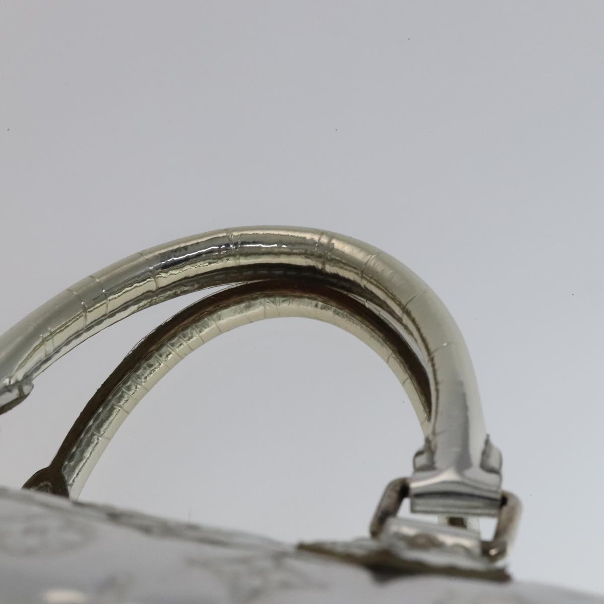 LOUIS VUITTON Monogram Miroir Speedy 35 Hand Bag Silver M95786 LV Auth 106317A