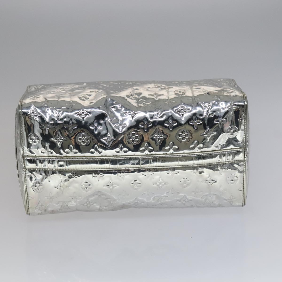 LOUIS VUITTON Monogram Miroir Speedy 35 Hand Bag Silver M95786 LV Auth 106317A