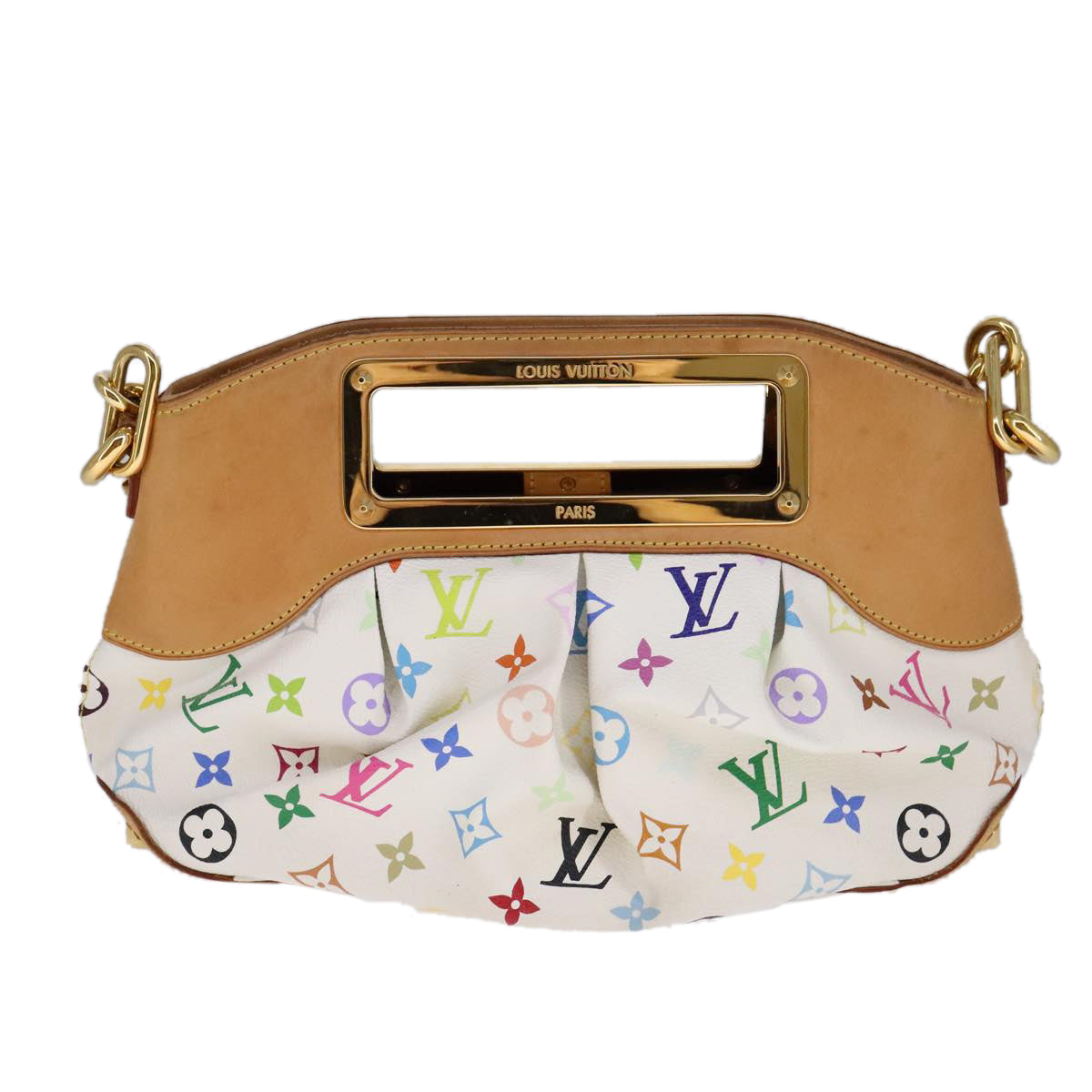 LOUIS VUITTON Monogram Multicolor Judy PM Shoulder Bag White M40257 Auth 106321AV