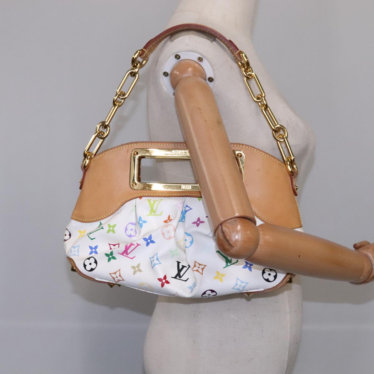LOUIS VUITTON Monogram Multicolor Judy PM Shoulder Bag White M40257 Auth 106321AV