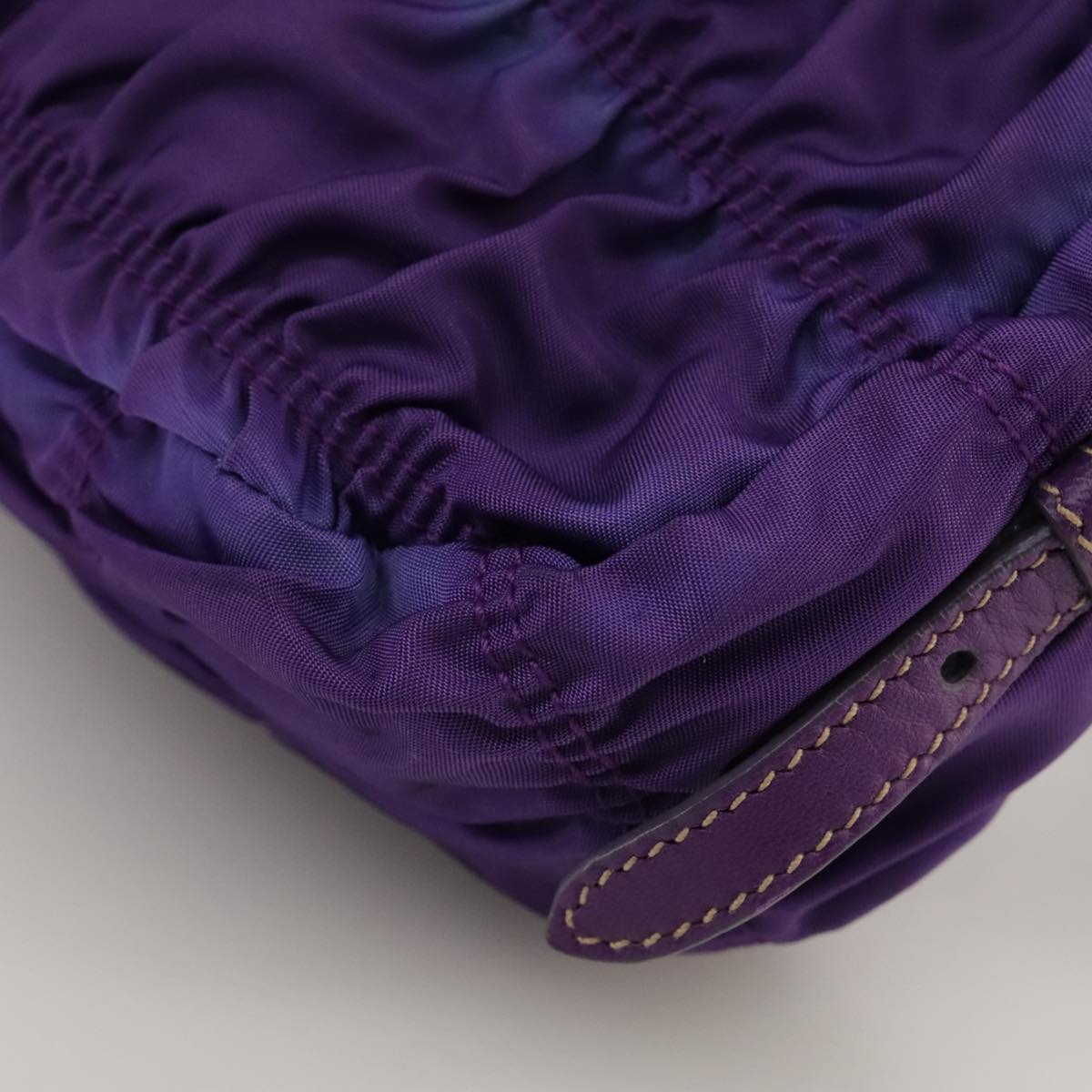 PRADA Accessory Pouch Nylon Purple Gold Auth 106340