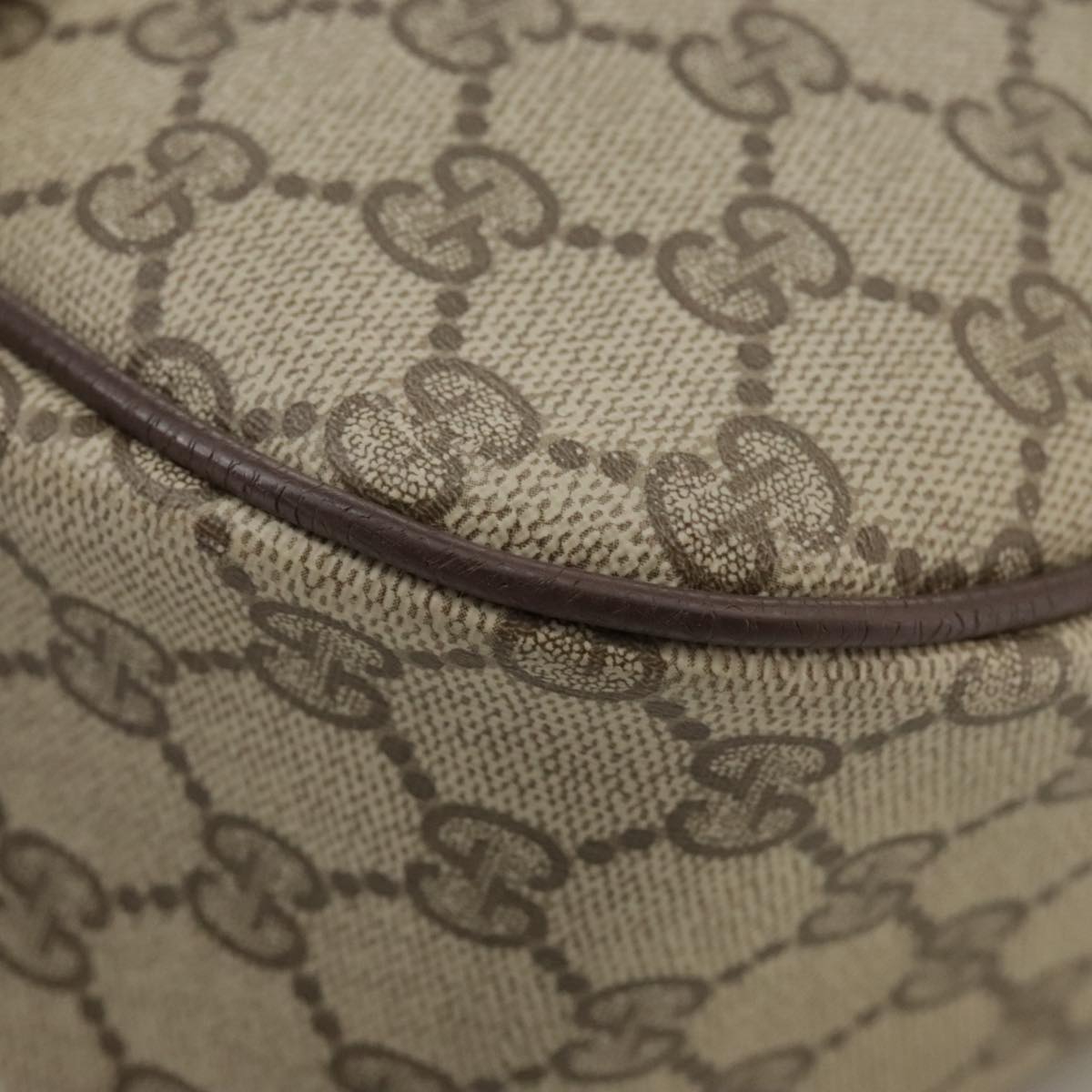 GUCCI GG Supreme Web Sherry Line Shoulder Bag PVC Beige 89 02 032 Auth 106357