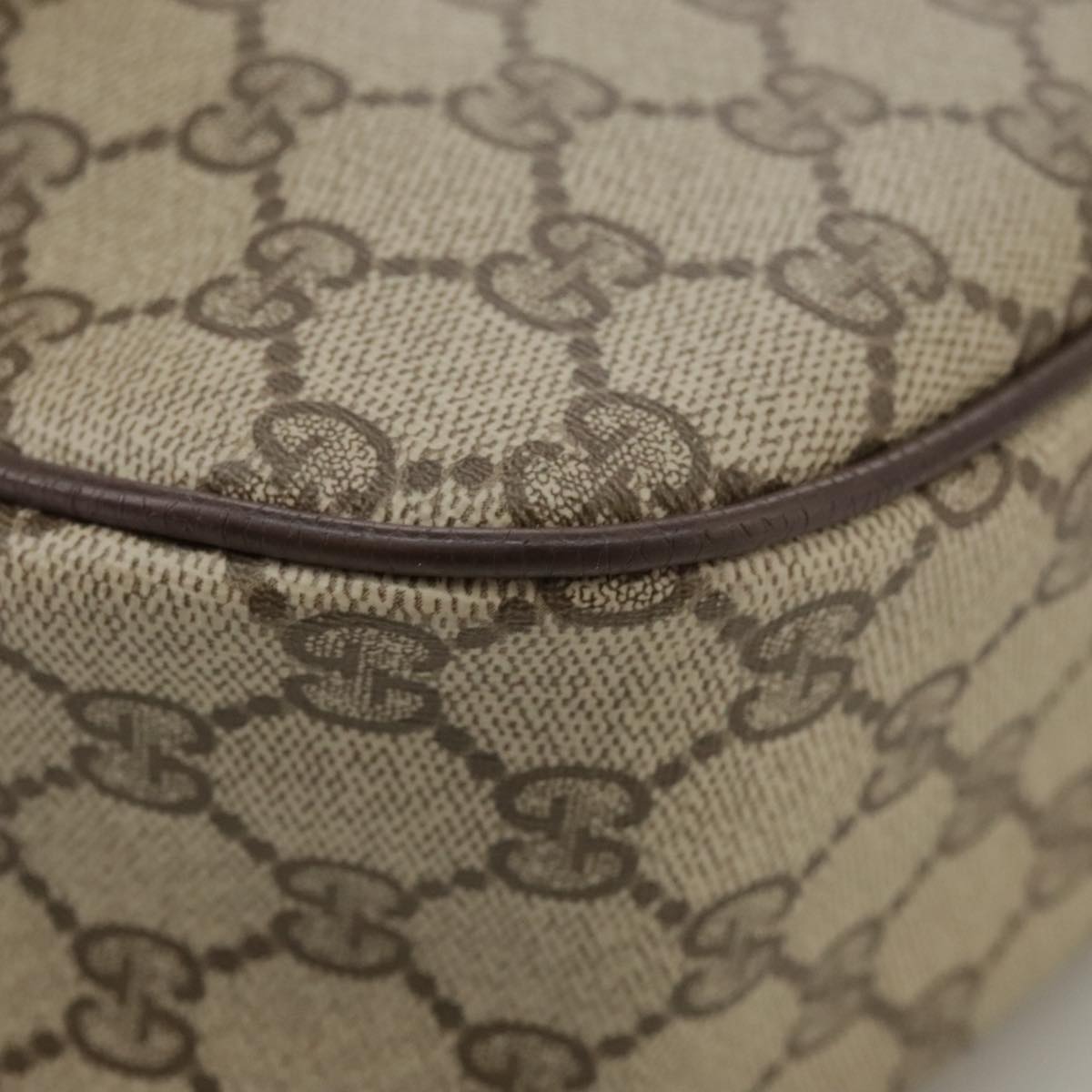 GUCCI GG Supreme Web Sherry Line Shoulder Bag PVC Beige 89 02 032 Auth 106357