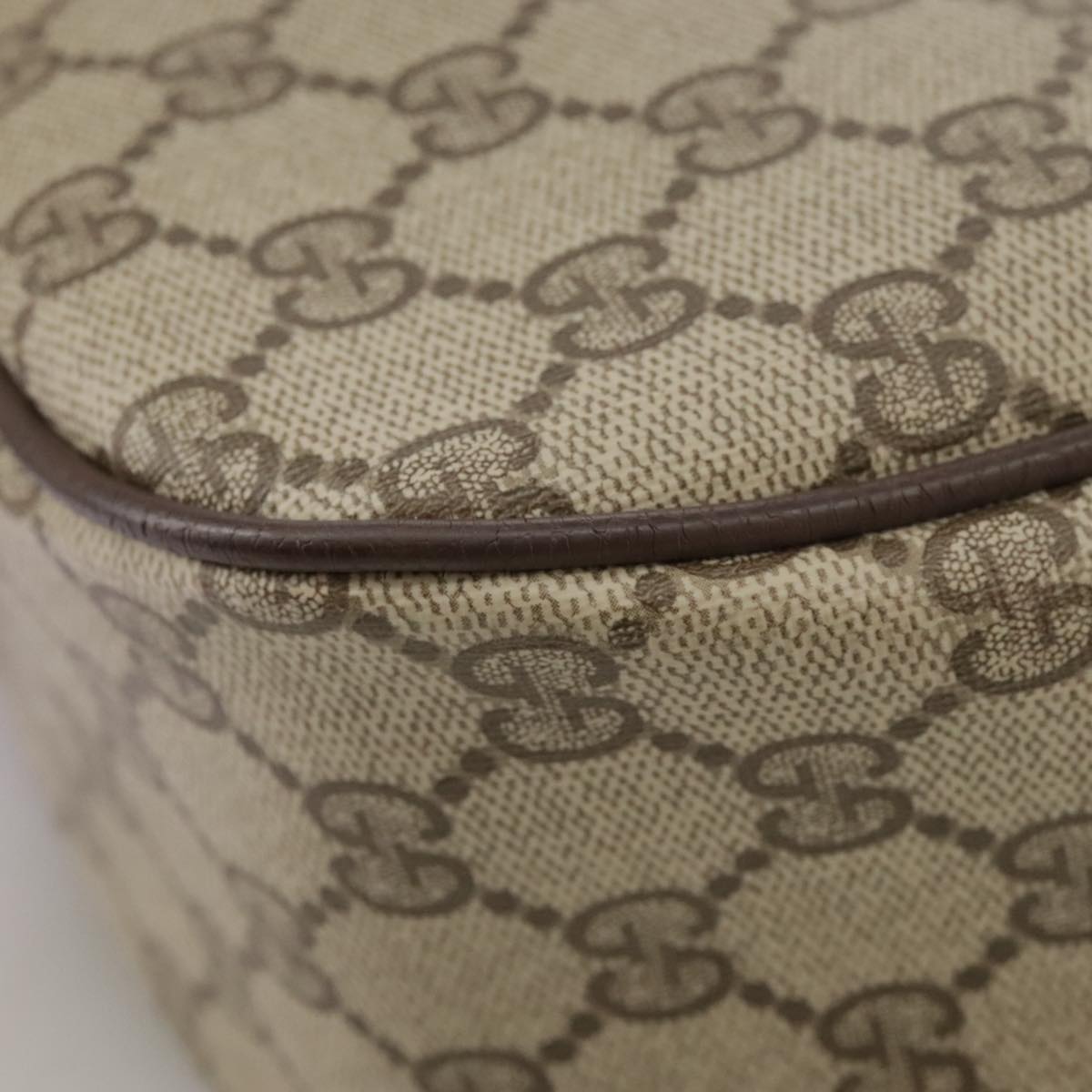 GUCCI GG Supreme Web Sherry Line Shoulder Bag PVC Beige 89 02 032 Auth 106357