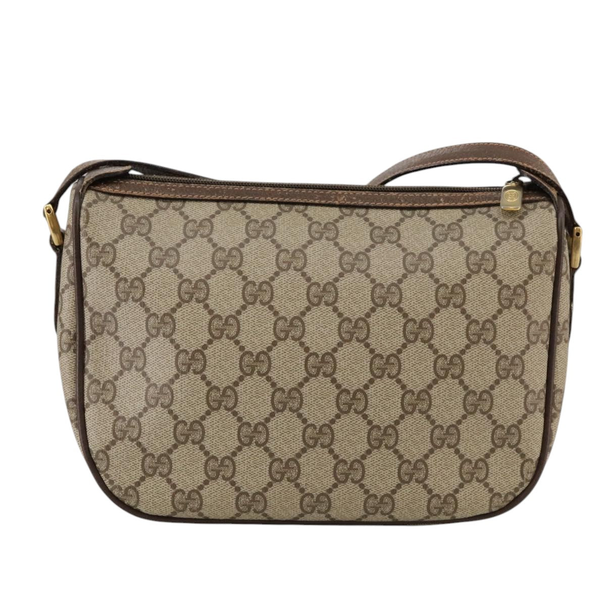GUCCI GG Supreme Web Sherry Line Shoulder Bag PVC Beige 89 02 032 Auth 106357