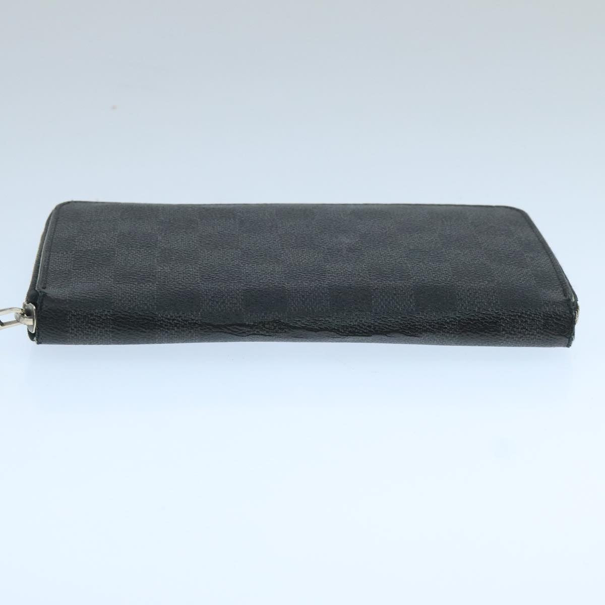 LOUIS VUITTON Damier Graphite Zippy Organizer Long Wallet N63077 LV Auth 106425