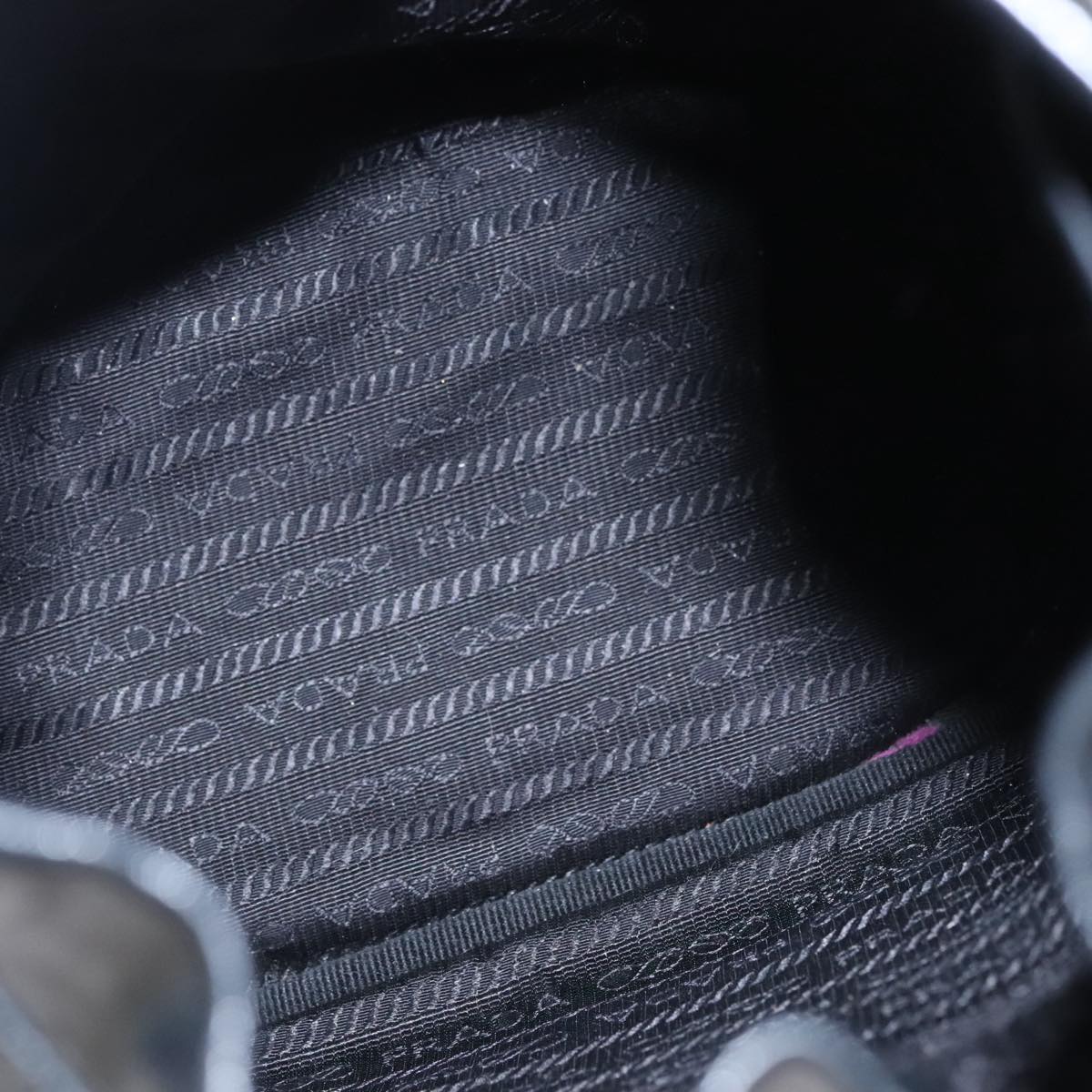 PRADA Hand Bag Leather 2way Black Gold Auth 106451AV