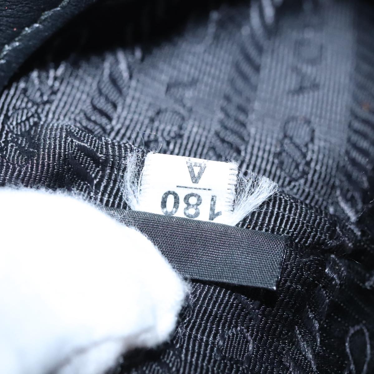 PRADA Hand Bag Leather 2way Black Gold Auth 106451AV