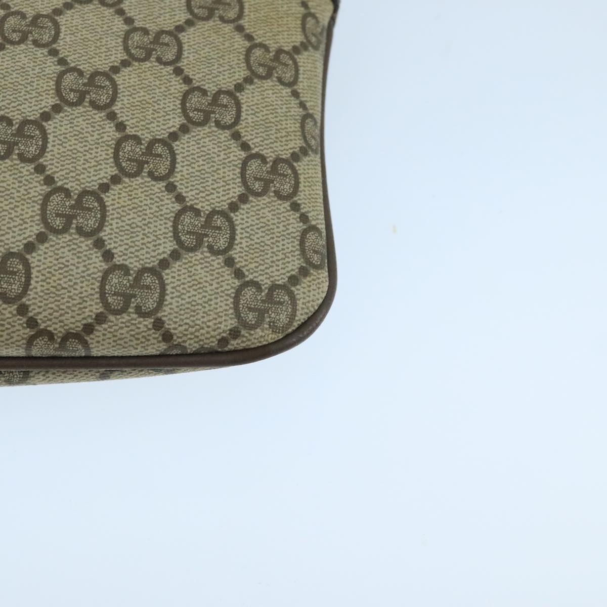GUCCI GG Supreme Web Sherry Line Shoulder Bag Beige 904 02 047 Auth 106473