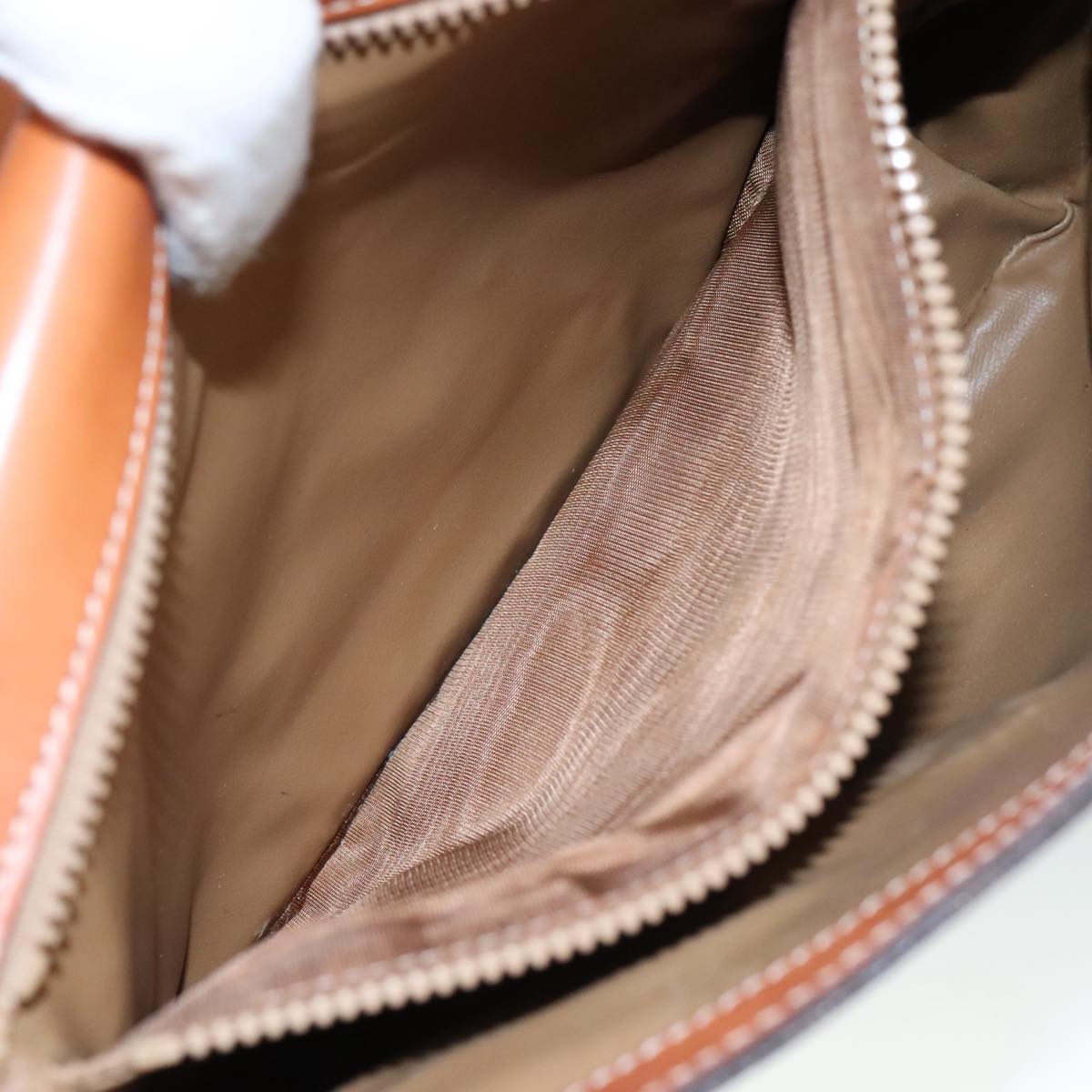 CELINE Macadam Canvas Shoulder Bag PVC Leather Brown Gold Auth 106514