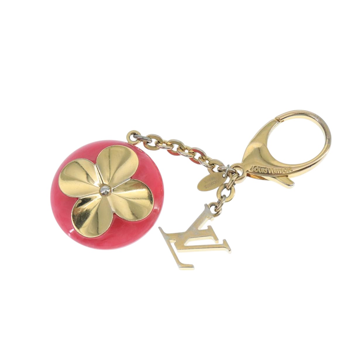 LOUIS VUITTON Hollow Flower Key Holder Gold M66975 LV Auth 106635M