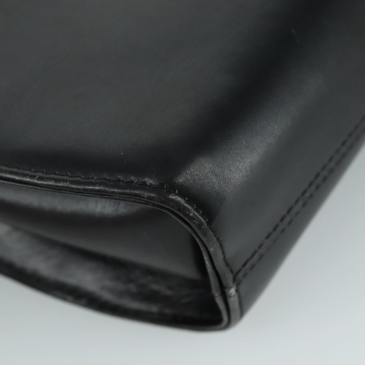 Salvatore Ferragamo Gancini Shoulder Bag Leather Black Auth 106734