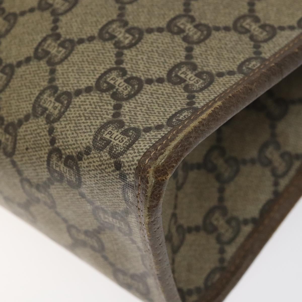 GUCCI GG Plus Supreme Clutch Bag PVC Beige Auth 106767