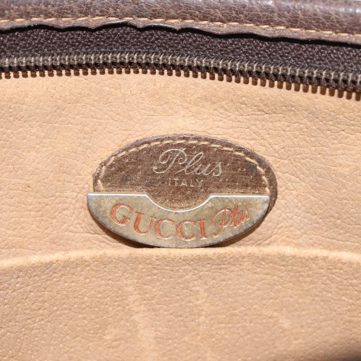GUCCI GG Plus Supreme Clutch Bag PVC Beige Auth 106767