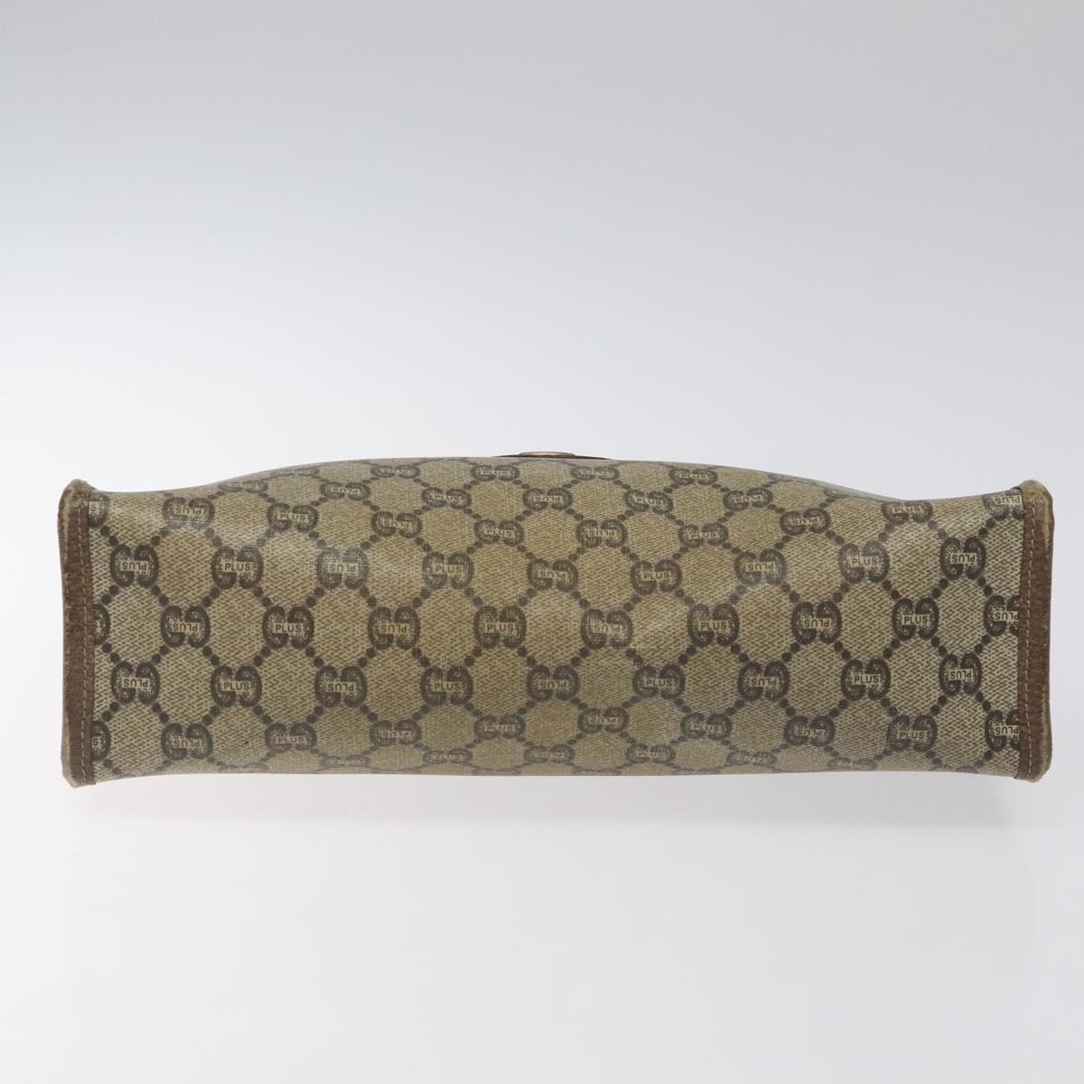 GUCCI GG Plus Supreme Clutch Bag PVC Beige Auth 106767