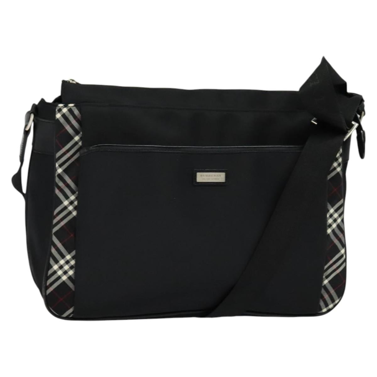 BURBERRY Black label Shoulder Bag Nylon Black Auth 106773