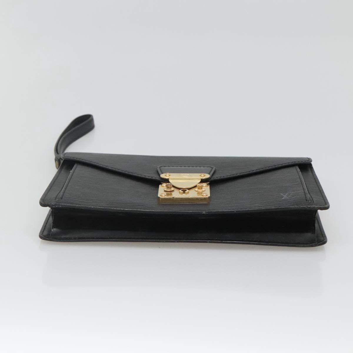 LOUIS VUITTON Epi Serie Dragonne Clutch Bag Black Noir M52612 LV Auth 106784