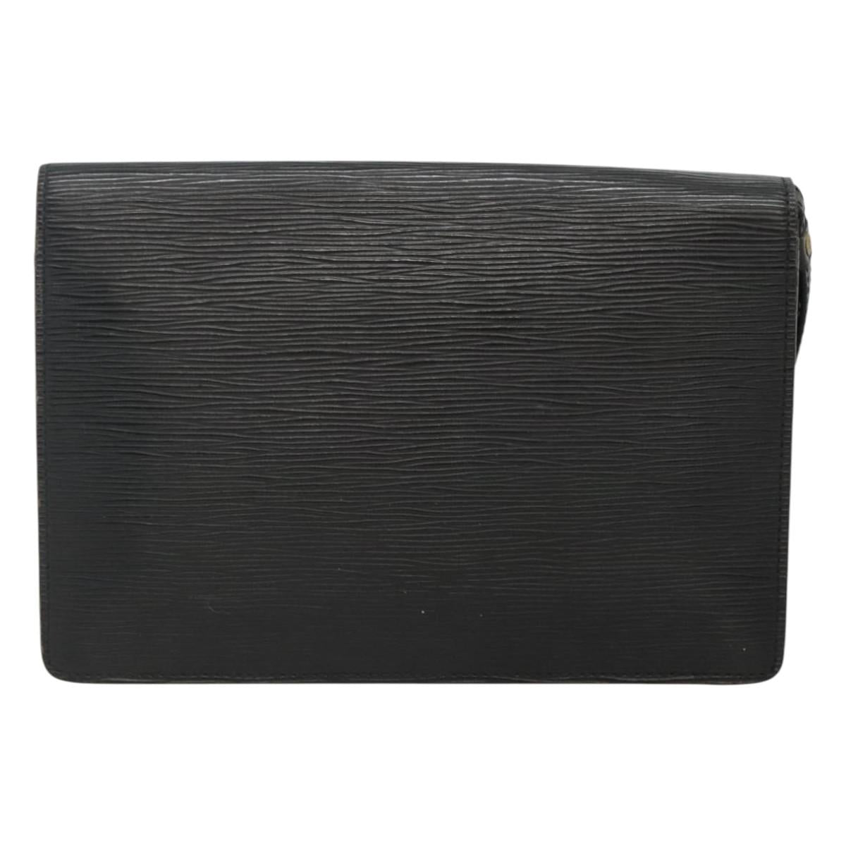 LOUIS VUITTON Epi Serie Dragonne Clutch Bag Black Noir M52612 LV Auth 106784