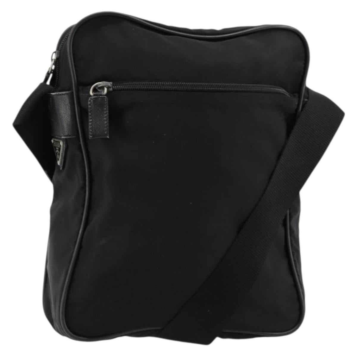 PRADA Shoulder Bag Nylon Black Auth 106796