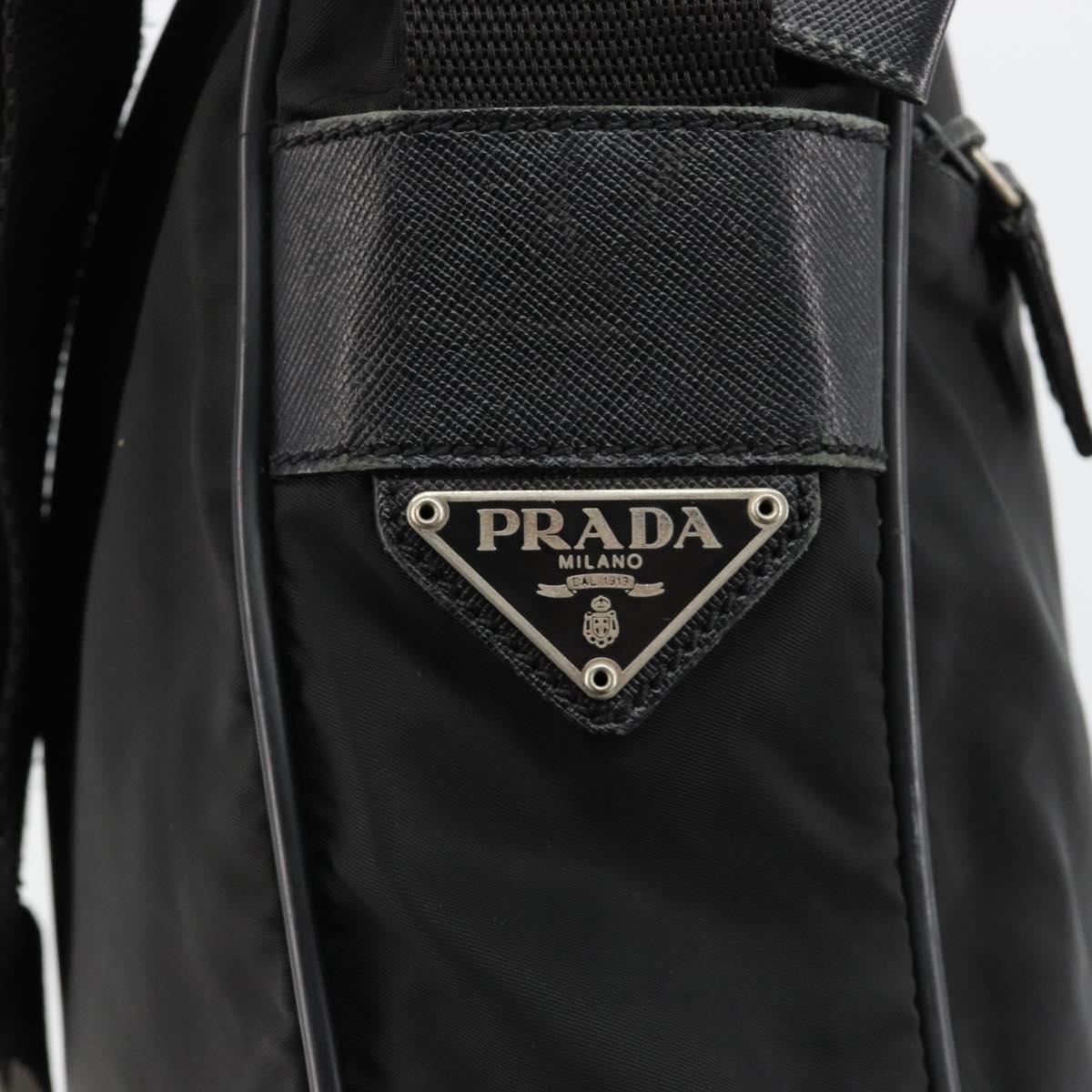 PRADA Shoulder Bag Nylon Black Auth 106796