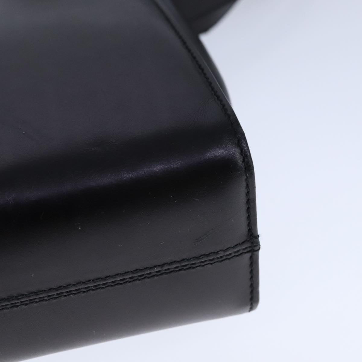 Salvatore Ferragamo Gancini Shoulder Bag Leather Black Gold Auth 106875