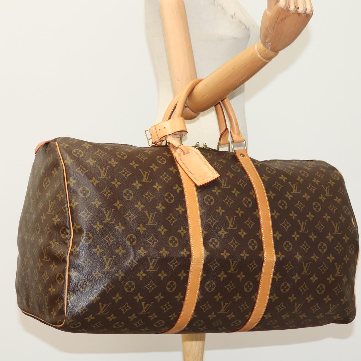 LOUIS VUITTON Monogram Keepall 60 Boston Bag M41422 LV Auth 106913V