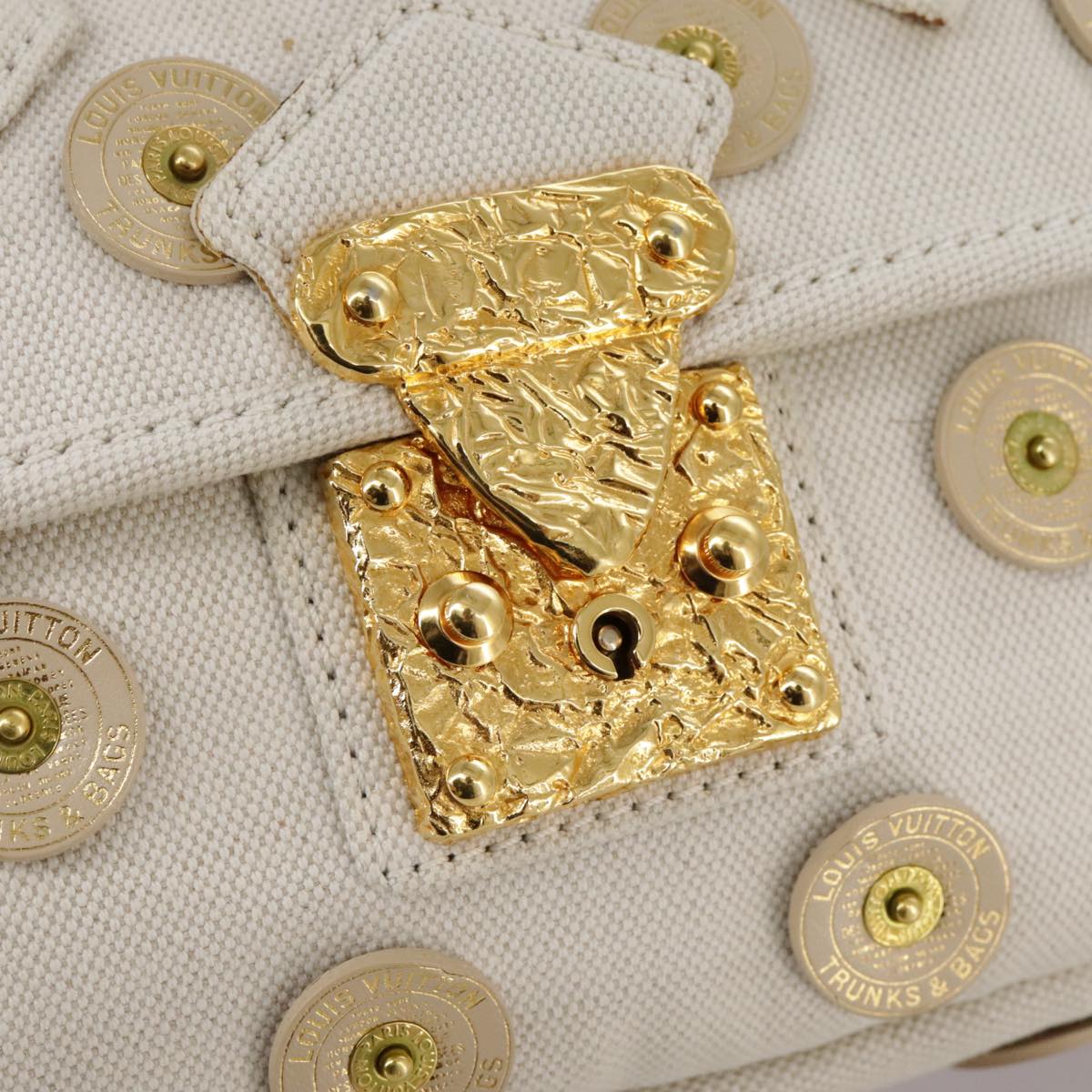 LOUIS VUITTON Tinkerbell Polka Dots Panama Bag Canvas White M95407 Auth 106959