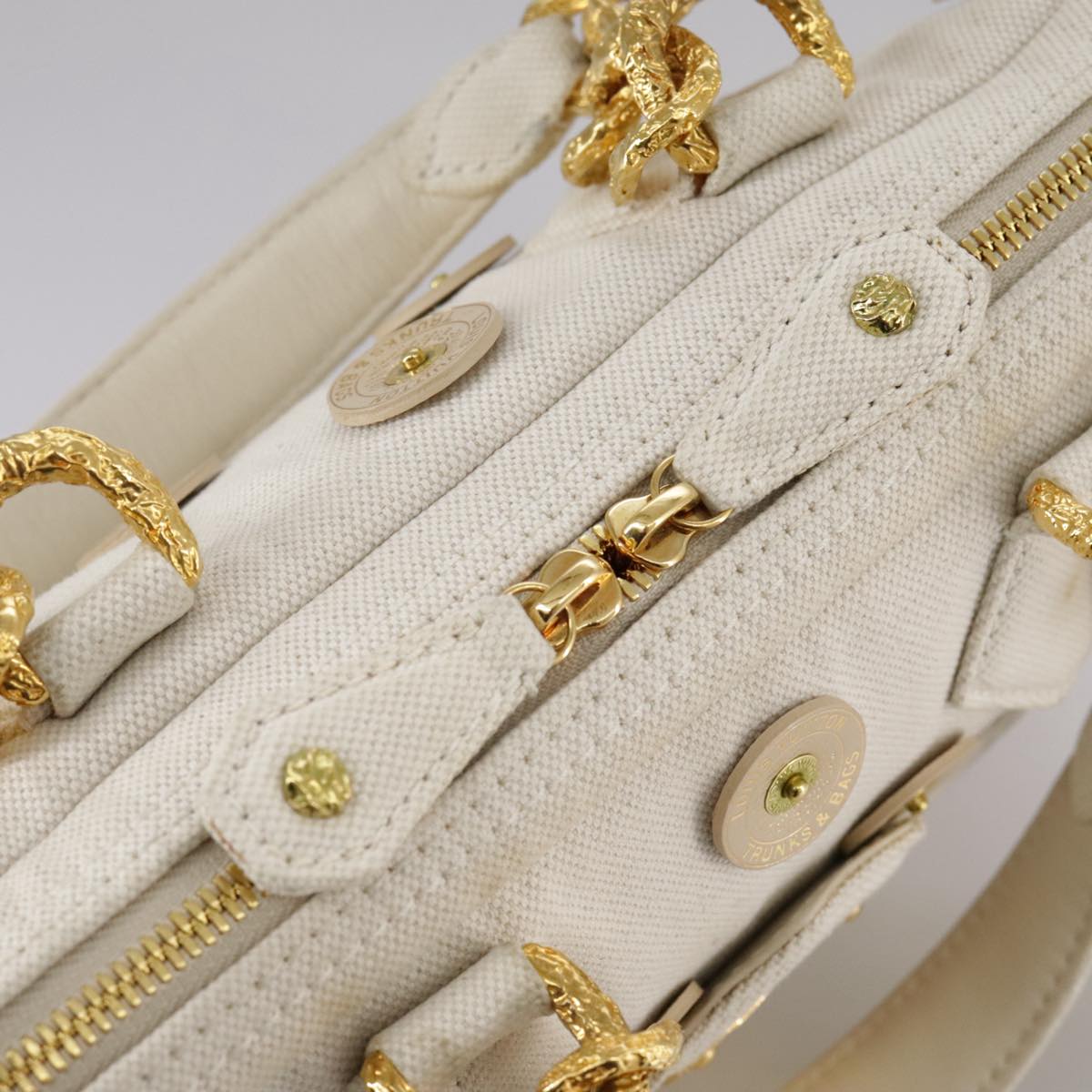 LOUIS VUITTON Tinkerbell Polka Dots Panama Bag Canvas White M95407 Auth 106959