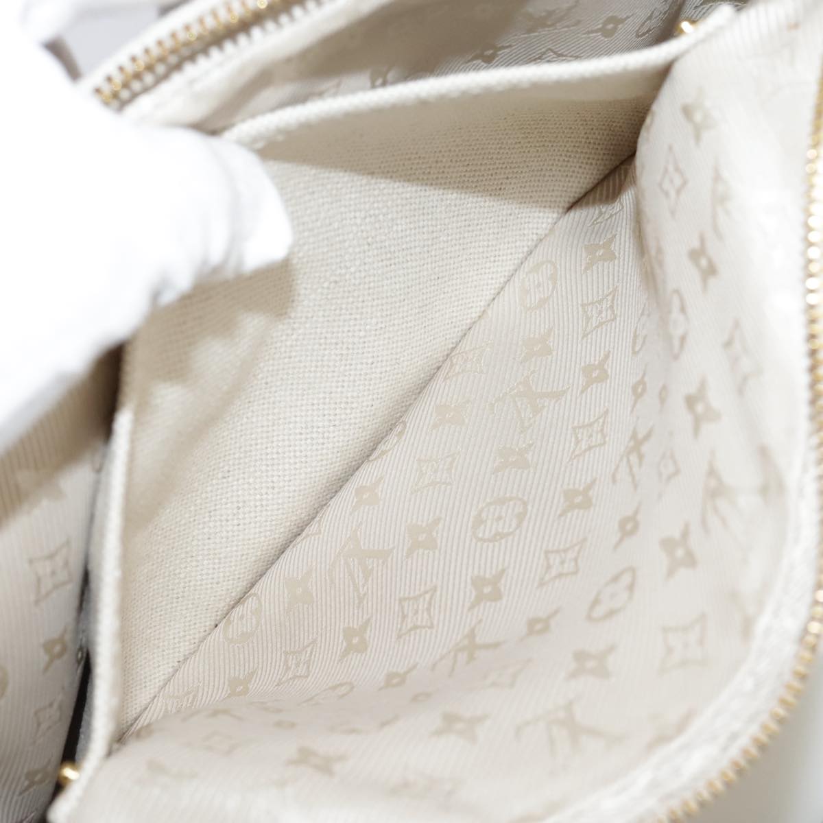 LOUIS VUITTON Tinkerbell Polka Dots Panama Bag Canvas White M95407 Auth 106959