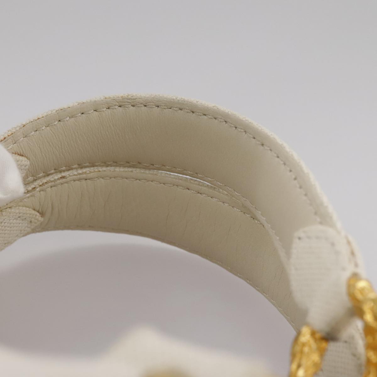 LOUIS VUITTON Tinkerbell Polka Dots Panama Bag Canvas White M95407 Auth 106959