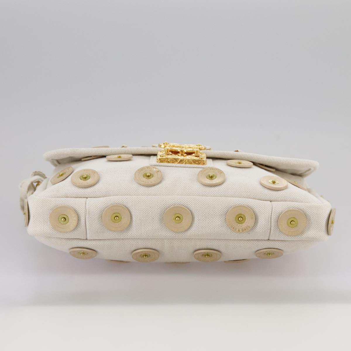 LOUIS VUITTON Tinkerbell Polka Dots Panama Bag Canvas White M95407 Auth 106959