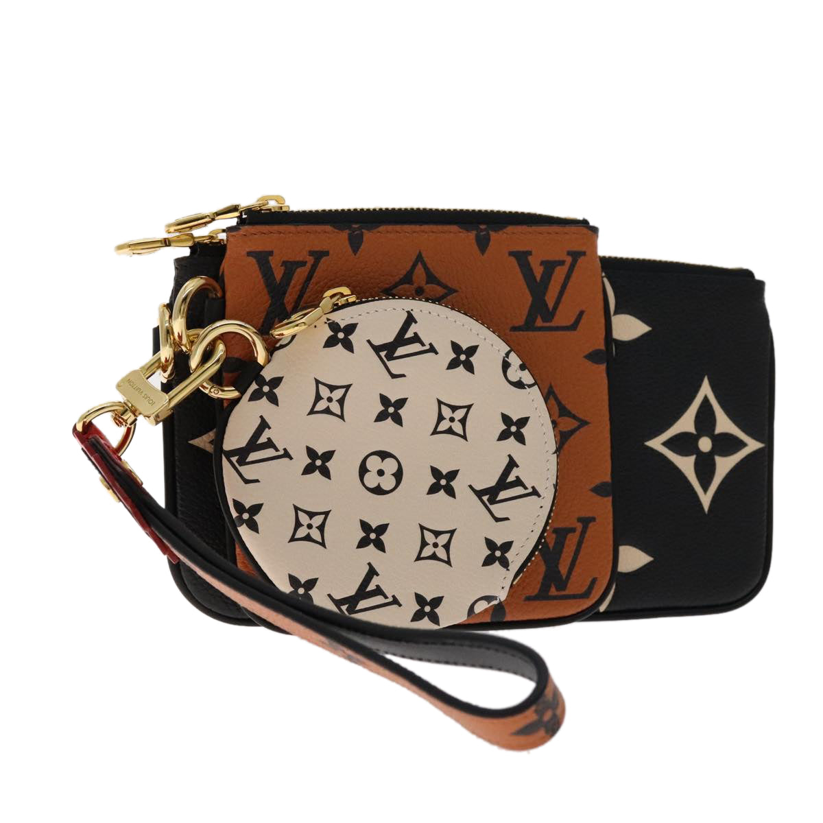 LOUIS VUITTON Crafty Collection Pochette Trio Coin Purse M69516 LV Auth 107007AM