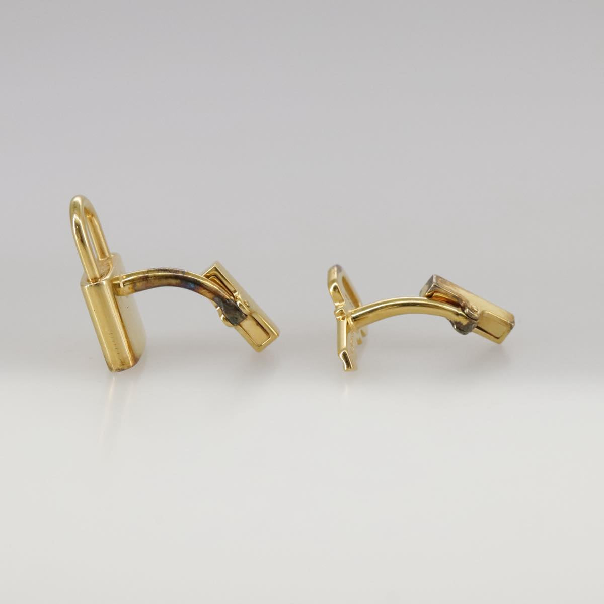 LOUIS VUITTON Bouton De Manchette Cuffs Ag925 Gold LV Auth 107014