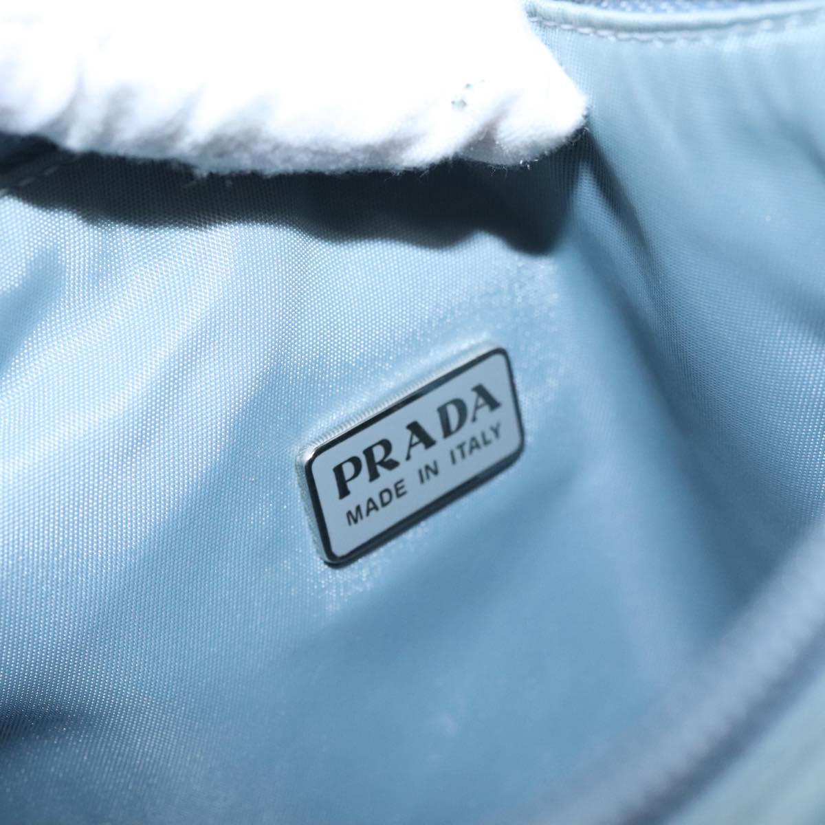 PRADA Accessory Pouch Nylon Light Blue Auth 107212