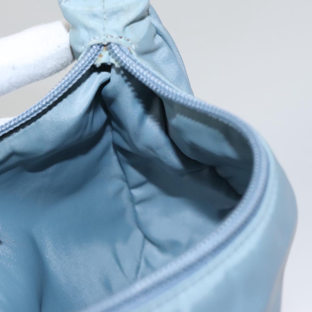 PRADA Accessory Pouch Nylon Light Blue Auth 107212