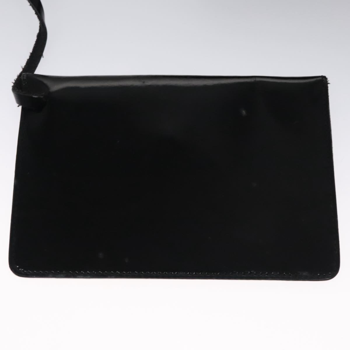 Salvatore Ferragamo Hand Bag Enamel Black Auth 107226