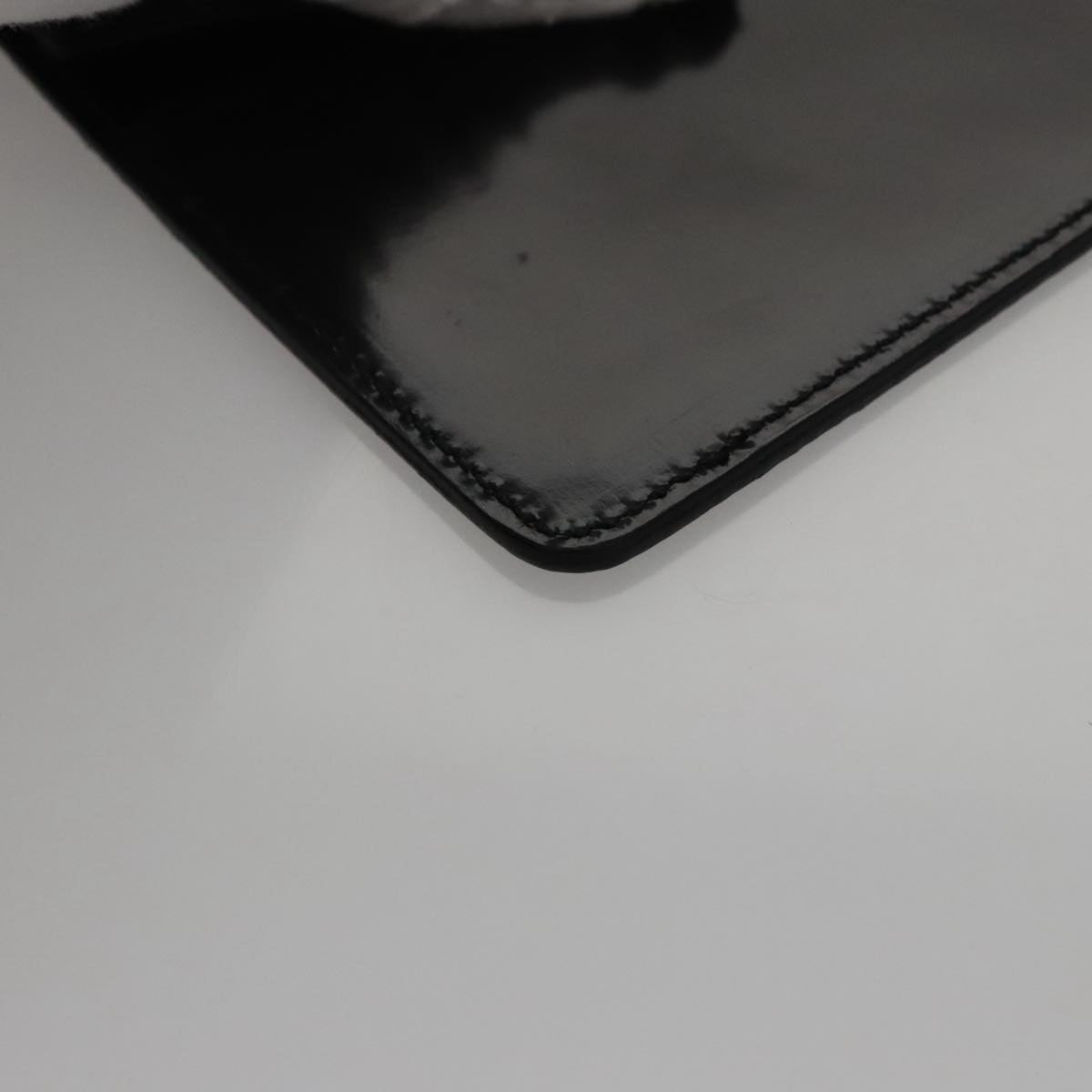 Salvatore Ferragamo Hand Bag Enamel Black Auth 107226