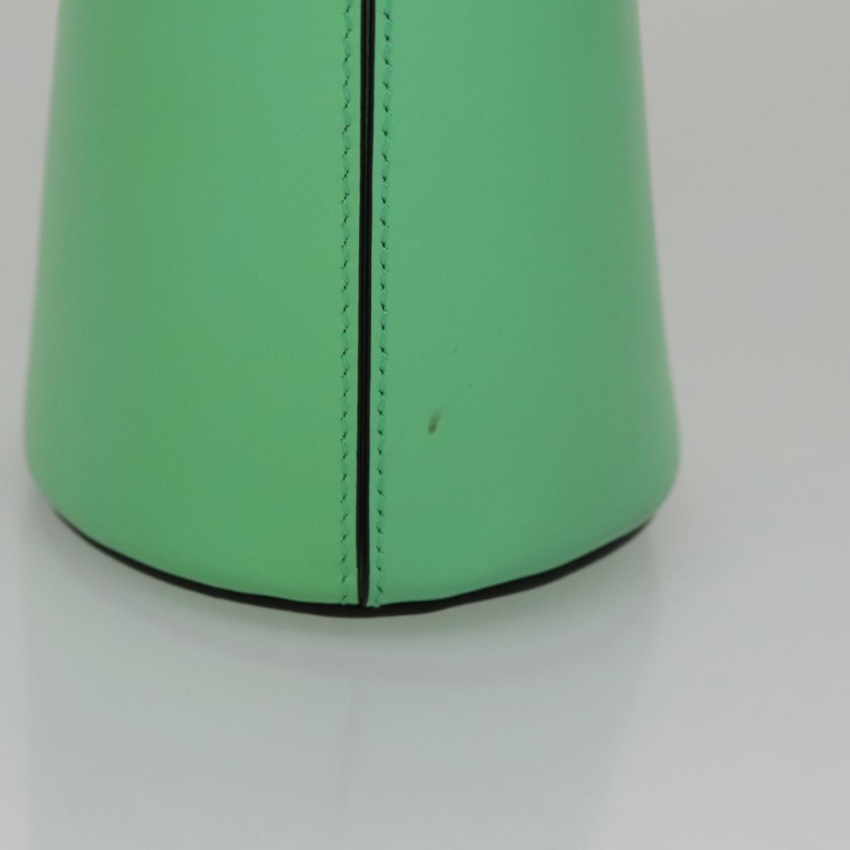 Salvatore Ferragamo Gancini Shoulder Bag Leather Green Silver Auth 107228AV