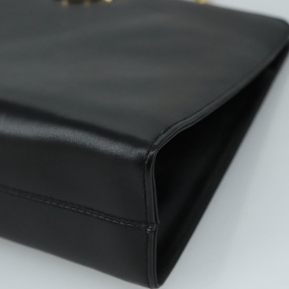 Salvatore Ferragamo Gancini Shoulder Bag Leather Black Gold Auth 107232