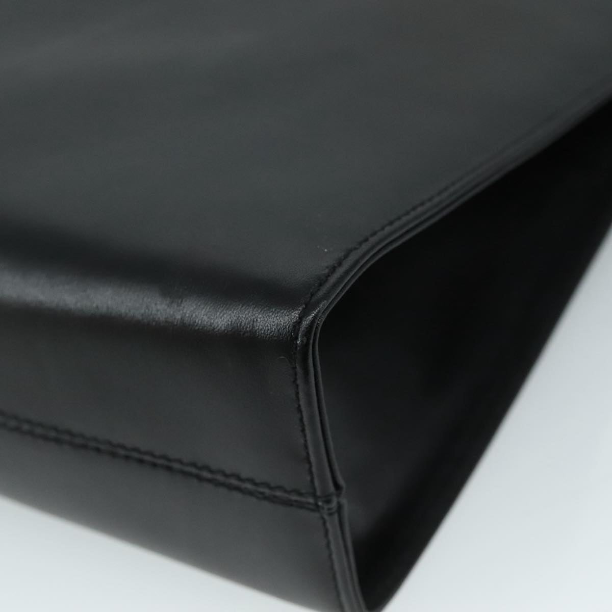 Salvatore Ferragamo Gancini Shoulder Bag Leather Black Gold Auth 107232