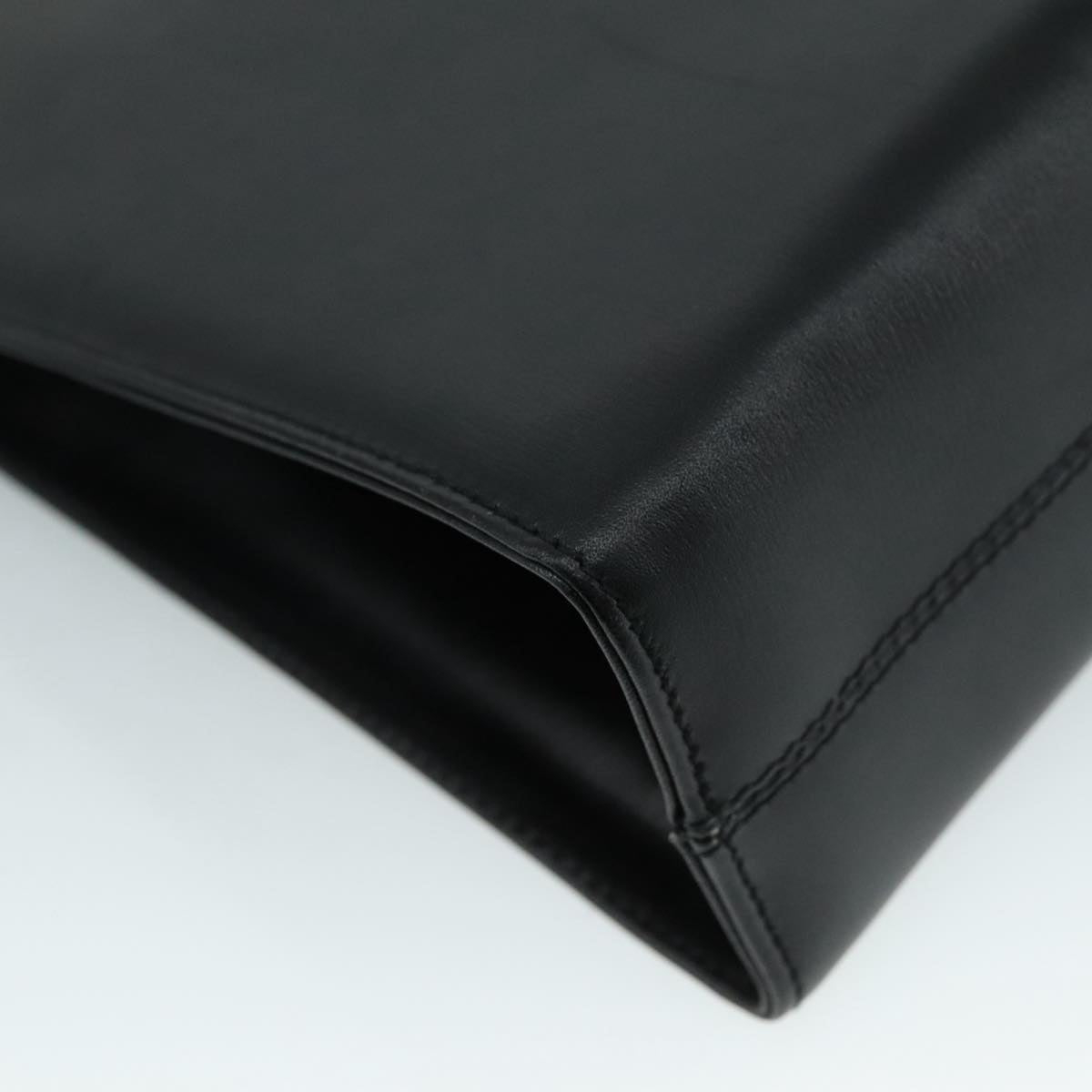 Salvatore Ferragamo Gancini Shoulder Bag Leather Black Gold Auth 107232