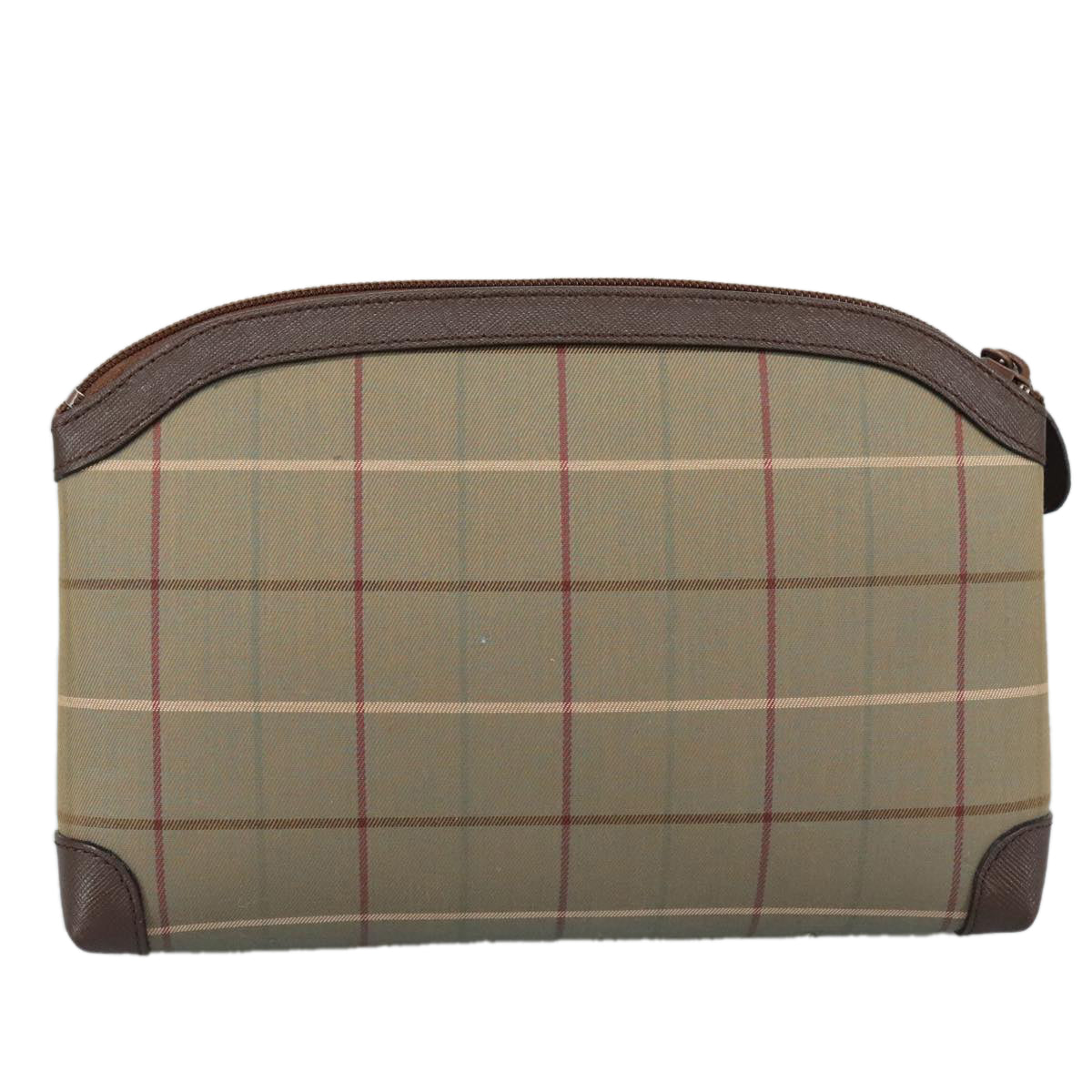 Burberrys Nova Check Clutch Bag Canvas Beige Auth 107274