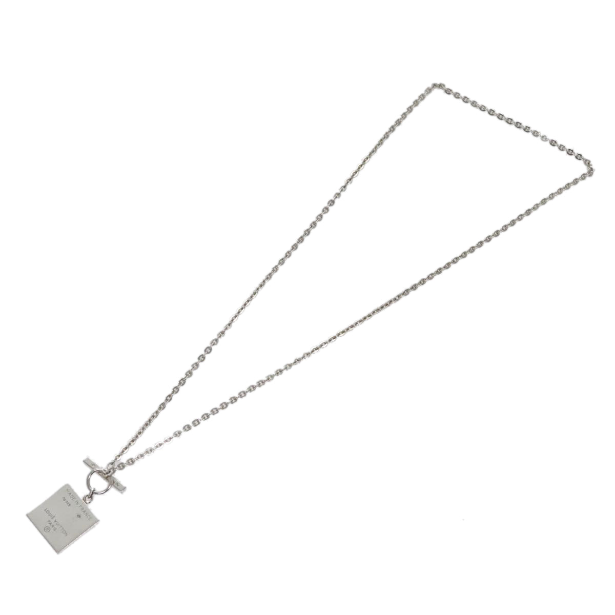 LOUIS VUITTON Pandanth Necklace Ag925 Silver M65364 LV Auth 107289